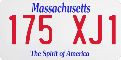 MA license plate 175XJ1