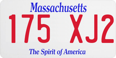 MA license plate 175XJ2