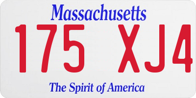 MA license plate 175XJ4