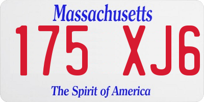 MA license plate 175XJ6