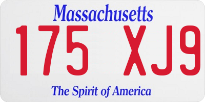 MA license plate 175XJ9