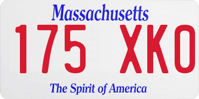 MA license plate 175XK0