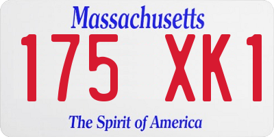 MA license plate 175XK1