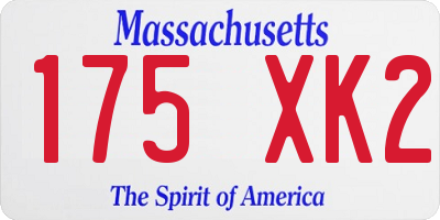 MA license plate 175XK2