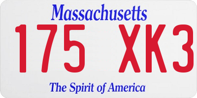 MA license plate 175XK3