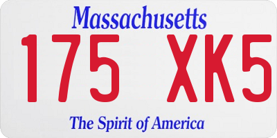 MA license plate 175XK5