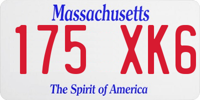 MA license plate 175XK6