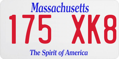 MA license plate 175XK8