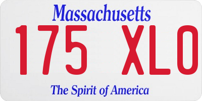 MA license plate 175XL0