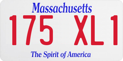 MA license plate 175XL1