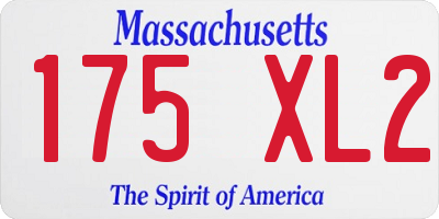 MA license plate 175XL2