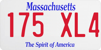MA license plate 175XL4