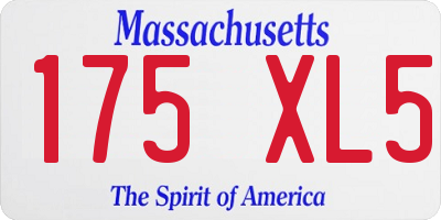 MA license plate 175XL5