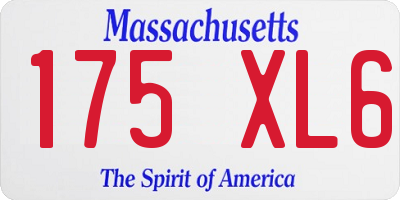MA license plate 175XL6