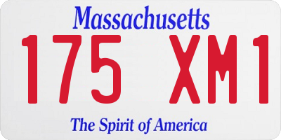 MA license plate 175XM1