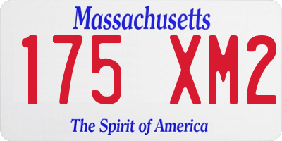MA license plate 175XM2