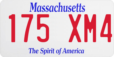 MA license plate 175XM4