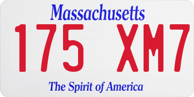 MA license plate 175XM7