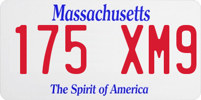 MA license plate 175XM9