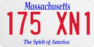 MA license plate 175XN1