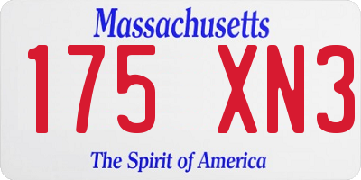 MA license plate 175XN3