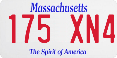 MA license plate 175XN4