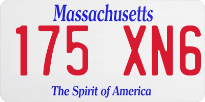 MA license plate 175XN6