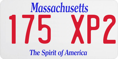MA license plate 175XP2