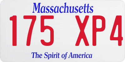 MA license plate 175XP4