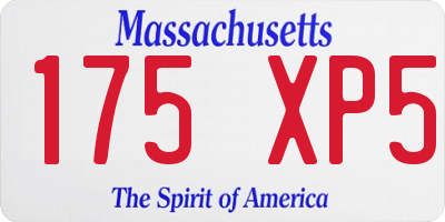 MA license plate 175XP5