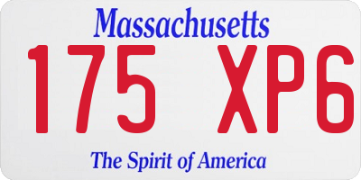 MA license plate 175XP6