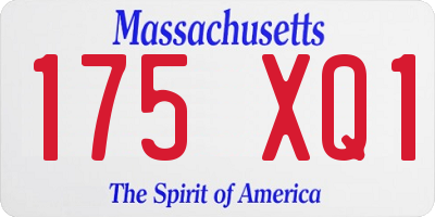 MA license plate 175XQ1
