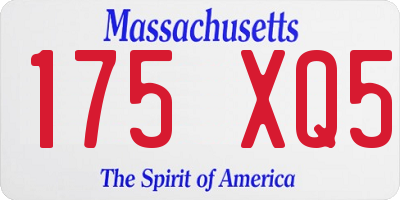 MA license plate 175XQ5