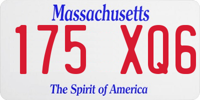 MA license plate 175XQ6