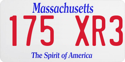 MA license plate 175XR3