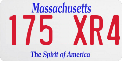 MA license plate 175XR4