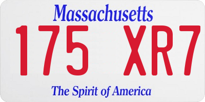 MA license plate 175XR7