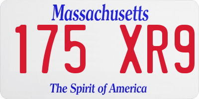 MA license plate 175XR9