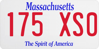 MA license plate 175XS0