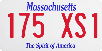 MA license plate 175XS1