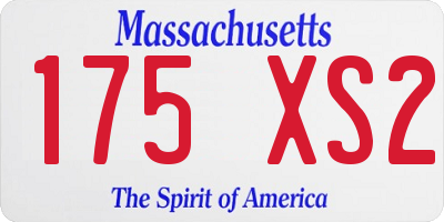 MA license plate 175XS2