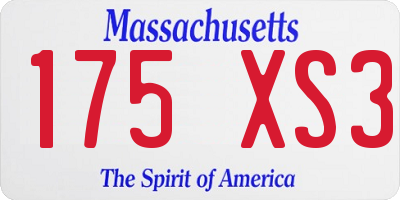MA license plate 175XS3