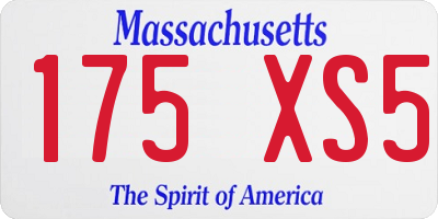 MA license plate 175XS5