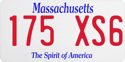 MA license plate 175XS6