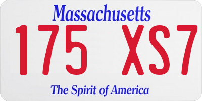 MA license plate 175XS7