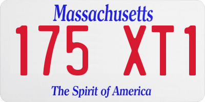 MA license plate 175XT1