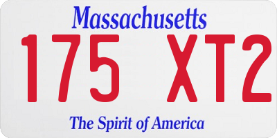 MA license plate 175XT2