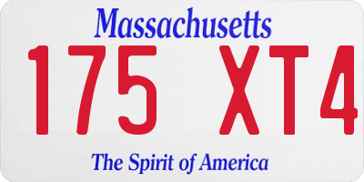 MA license plate 175XT4
