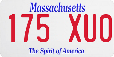 MA license plate 175XU0