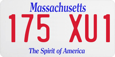 MA license plate 175XU1